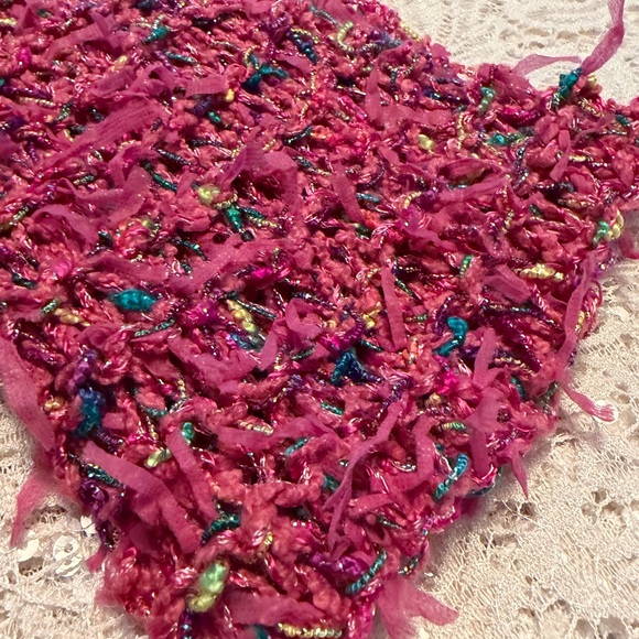 Pink Multicolor Textured Scarf by Christique Creations NWT - Picture 4 of 5